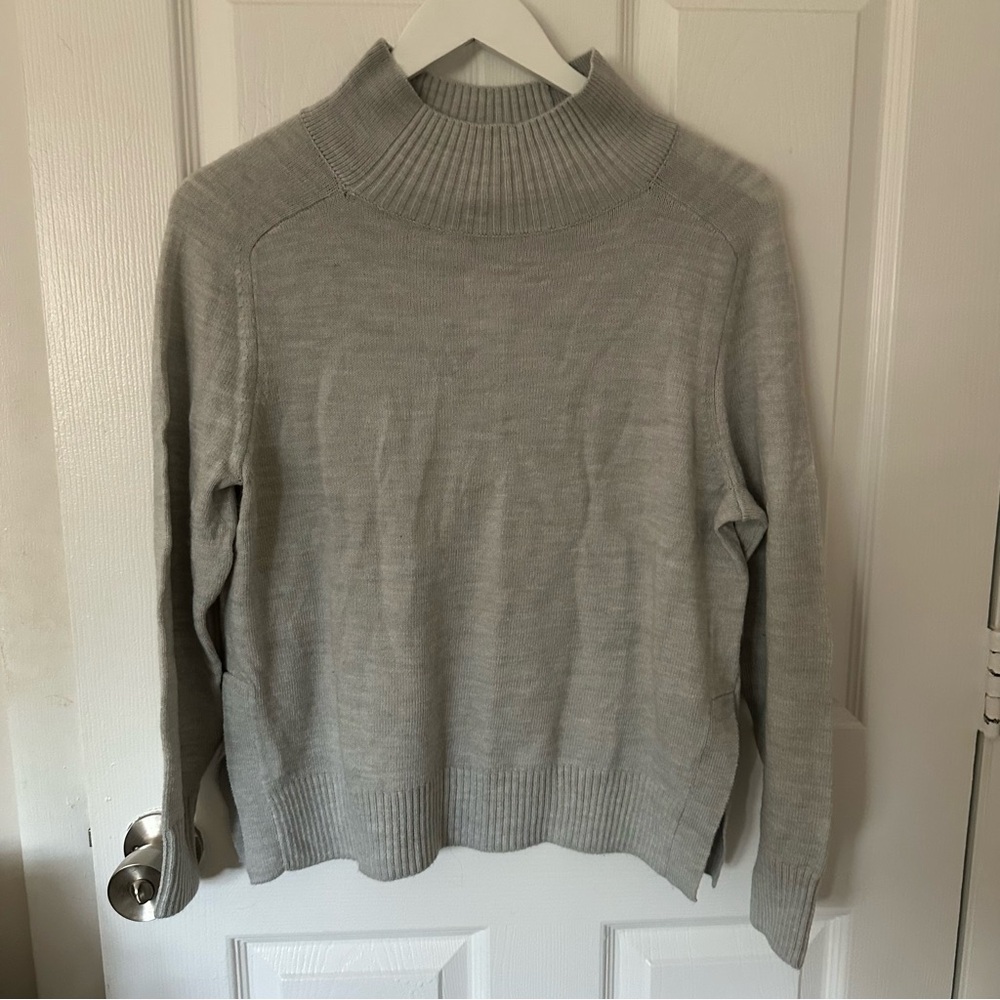 Gray High Neck Sweater